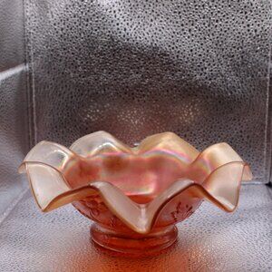 582503-Carnival Glass Bowl.  7 inches on top and 3 inches on bottom.